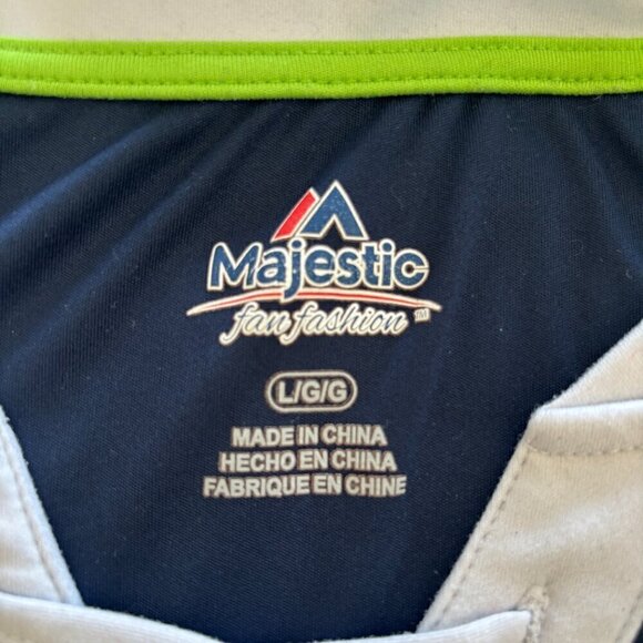 Womens Seattle Seahawks Jersey Shirt Draft Me Laces Bling Sequins Sz LG - Picture 3 of 7